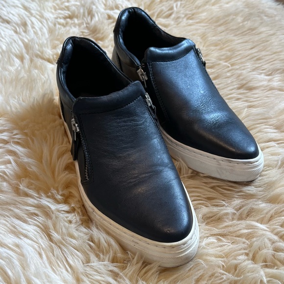 Vince Camuto Leather Zipper Sneakers - Picture 2 of 6